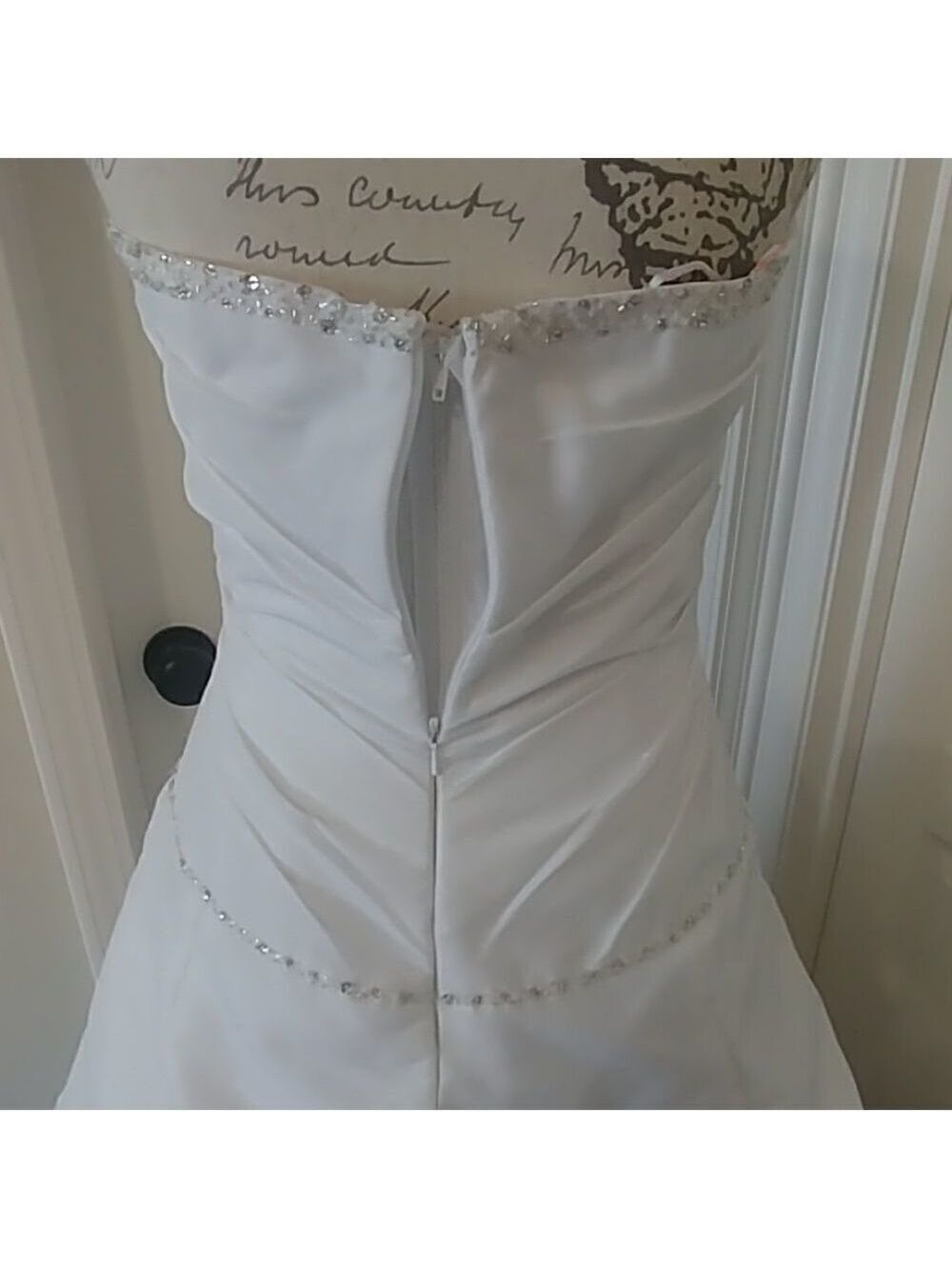NWOT Jasmine Wedding Strapless Beaded Bust Whipped cream skirt dress 8/street 6 - Picture 5 of 10